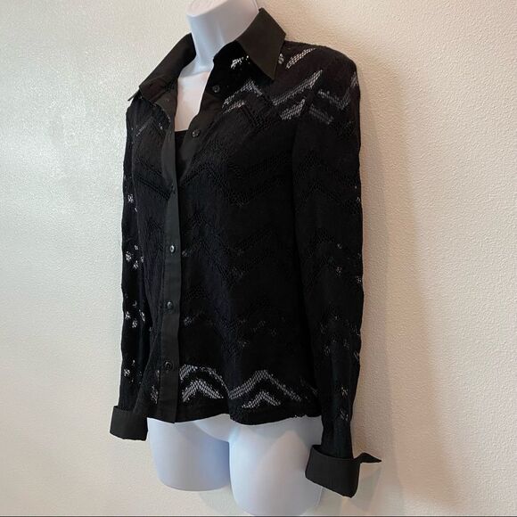 Studio De Compagne Paris Lace Knit Blouse With Matching  Camisole Underlay - Picture 7 of 15